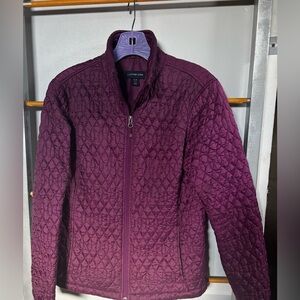 Lands' End Quilted Zip Jacket - Berry